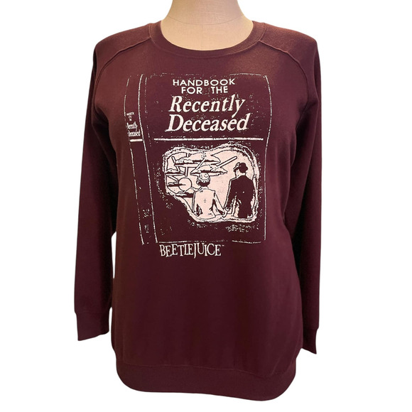 torrid Tops - Torrid 4 (4X) Beetlejuice Handbook for‎ Recently Deceased Cozy Fleece Sweatshirt